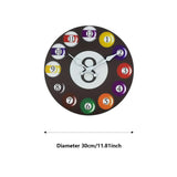 Maxbell Wall Clock Billiards Theme Silent Collection Circular for Loft Hotel Bedroom 12 inch