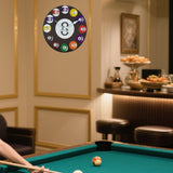 Maxbell Wall Clock Billiards Theme Silent Collection Circular for Loft Hotel Bedroom 12 inch