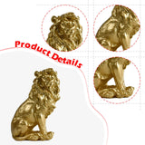Maxbell Small Lion Statue Modern Resin Sculpture for Bedroom NightStand Coffee Table Gold