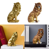 Maxbell Small Lion Statue Modern Resin Sculpture for Bedroom NightStand Coffee Table Gold