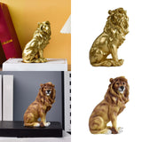 Maxbell Small Lion Statue Modern Resin Sculpture for Bedroom NightStand Coffee Table Gold