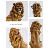 Maxbell Small Lion Statue Modern Resin Sculpture for Bedroom NightStand Coffee Table Gold