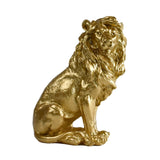Maxbell Small Lion Statue Modern Resin Sculpture for Bedroom NightStand Coffee Table Gold