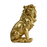 Maxbell Small Lion Statue Modern Resin Sculpture for Bedroom NightStand Coffee Table Gold