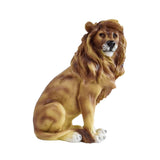 Maxbell Small Lion Statue Modern Resin Sculpture for Bedroom NightStand Coffee Table Brown