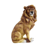 Maxbell Small Lion Statue Modern Resin Sculpture for Bedroom NightStand Coffee Table Brown