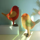 Maxbell Bird Figurine Collectible Bird Statue for Office Birthday Tabletop Ornaments Red