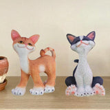 Maxbell Cat Sculpture Resin Birthday Gifts Cute Crafts for Bookshelf Study Room Home Orange