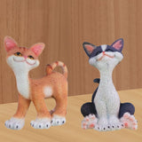 Maxbell Cat Sculpture Resin Birthday Gifts Cute Crafts for Bookshelf Study Room Home Orange