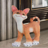 Maxbell Cat Sculpture Resin Birthday Gifts Cute Crafts for Bookshelf Study Room Home Orange