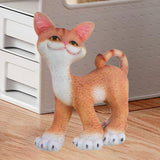 Maxbell Cat Sculpture Resin Birthday Gifts Cute Crafts for Bookshelf Study Room Home Orange
