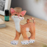 Maxbell Cat Sculpture Resin Birthday Gifts Cute Crafts for Bookshelf Study Room Home Orange