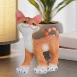 Maxbell Cat Sculpture Resin Birthday Gifts Cute Crafts for Bookshelf Study Room Home Orange