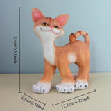 Maxbell Cat Sculpture Resin Birthday Gifts Cute Crafts for Bookshelf Study Room Home Orange