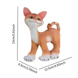 Maxbell Cat Sculpture Resin Birthday Gifts Cute Crafts for Bookshelf Study Room Home Orange