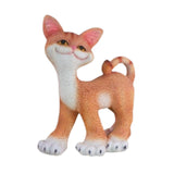 Maxbell Cat Sculpture Resin Birthday Gifts Cute Crafts for Bookshelf Study Room Home Orange