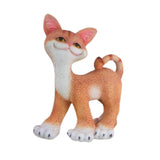 Maxbell Cat Sculpture Resin Birthday Gifts Cute Crafts for Bookshelf Study Room Home Orange