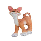 Maxbell Cat Sculpture Resin Birthday Gifts Cute Crafts for Bookshelf Study Room Home Orange
