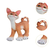Maxbell Cat Sculpture Resin Birthday Gifts Cute Crafts for Bookshelf Study Room Home Orange