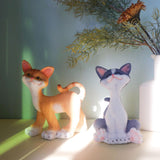 Maxbell Cat Sculpture Resin Birthday Gifts Cute Crafts for Bookshelf Study Room Home Orange