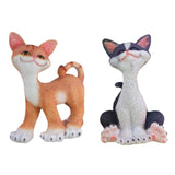 Maxbell Cat Sculpture Resin Birthday Gifts Cute Crafts for Bookshelf Study Room Home Orange