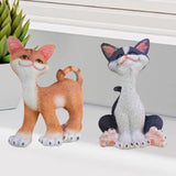 Maxbell Cat Sculpture Resin Birthday Gifts Cute Crafts for Bookshelf Study Room Home Orange