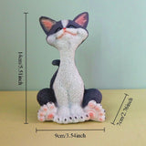 Maxbell Cat Sculpture Resin Birthday Gifts Cute Crafts for Bookshelf Study Room Home Gray