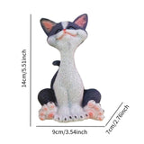 Maxbell Cat Sculpture Resin Birthday Gifts Cute Crafts for Bookshelf Study Room Home Gray
