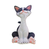 Maxbell Cat Sculpture Resin Birthday Gifts Cute Crafts for Bookshelf Study Room Home Gray