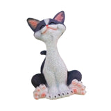 Maxbell Cat Sculpture Resin Birthday Gifts Cute Crafts for Bookshelf Study Room Home Gray