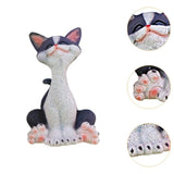 Maxbell Cat Sculpture Resin Birthday Gifts Cute Crafts for Bookshelf Study Room Home Gray