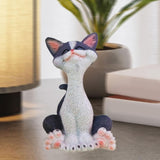 Maxbell Cat Sculpture Resin Birthday Gifts Cute Crafts for Bookshelf Study Room Home Gray