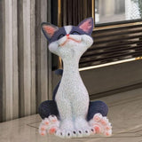 Maxbell Cat Sculpture Resin Birthday Gifts Cute Crafts for Bookshelf Study Room Home Gray