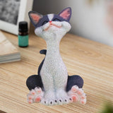 Maxbell Cat Sculpture Resin Birthday Gifts Cute Crafts for Bookshelf Study Room Home Gray