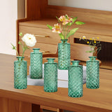 Maxbell 6x Glass Bud Vases Flower Arrangement Display for Office Living Room Kitchen Green