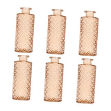Maxbell 6x Glass Bud Vases Flower Arrangement Display for Office Living Room Kitchen Brown