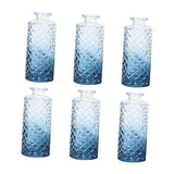 Maxbell 6x Glass Bud Vases Flower Arrangement Display for Office Living Room Kitchen Gradient Blue