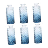 Maxbell 6x Glass Bud Vases Flower Arrangement Display for Office Living Room Kitchen Gradient Blue