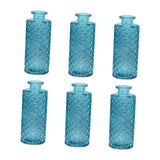 Maxbell 6x Glass Bud Vases Flower Arrangement Display for Office Living Room Kitchen Sky Blue