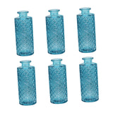 Maxbell 6x Glass Bud Vases Flower Arrangement Display for Office Living Room Kitchen Sky Blue
