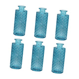 Maxbell 6x Glass Bud Vases Flower Arrangement Display for Office Living Room Kitchen Sky Blue
