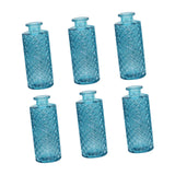 Maxbell 6x Glass Bud Vases Flower Arrangement Display for Office Living Room Kitchen Sky Blue