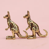 Maxbell Miniature Kangaroo Figurine Gift Brass Ornament for Office Shelf Living Room