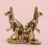 Maxbell Miniature Kangaroo Figurine Gift Brass Ornament for Office Shelf Living Room