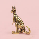 Maxbell Miniature Kangaroo Figurine Gift Brass Ornament for Office Shelf Living Room