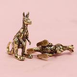 Maxbell Miniature Kangaroo Figurine Gift Brass Ornament for Office Shelf Living Room