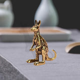 Maxbell Miniature Kangaroo Figurine Gift Brass Ornament for Office Shelf Living Room