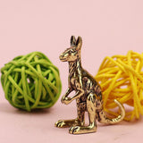 Maxbell Miniature Kangaroo Figurine Gift Brass Ornament for Office Shelf Living Room