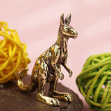 Maxbell Miniature Kangaroo Figurine Gift Brass Ornament for Office Shelf Living Room