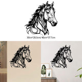 Maxbell 2x Horse Head Metal Art Artistic Gifts Wall Hanging for Bedroom Outdoor Barn 30cmx28.3cm